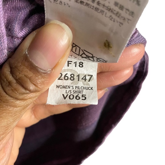Outdoor Research Women's Purple Striped Pilchuck Button-Down Shirt - Picture 7 of 8